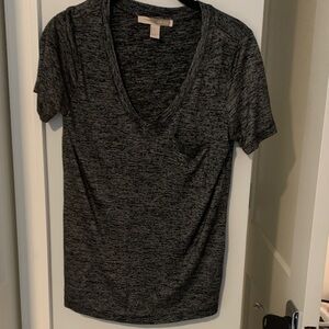 Forever 21 Women's Heathered V-Neck Tee - Charcoal